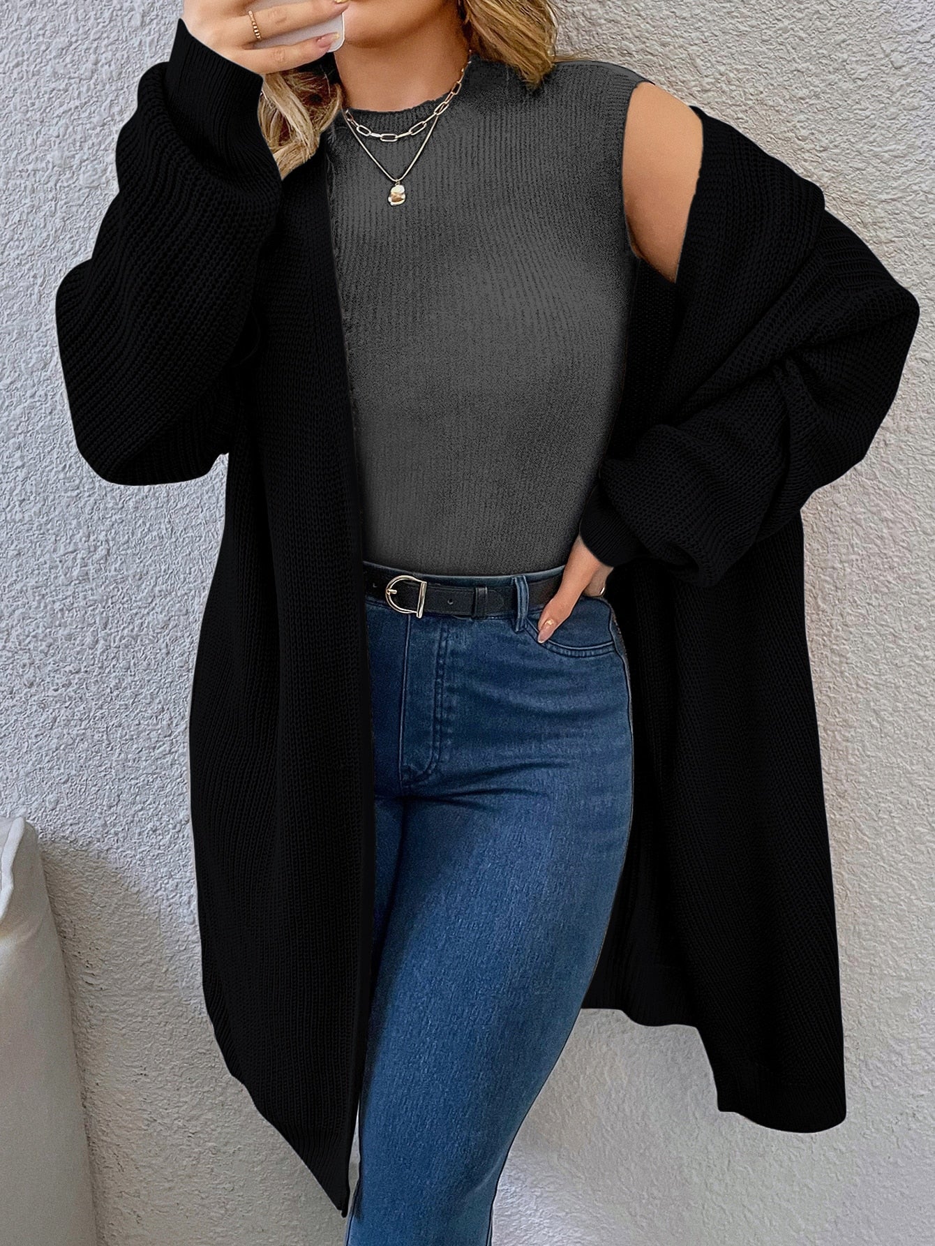 Cardigan Feminino em tricô Gabriela. Plus Size