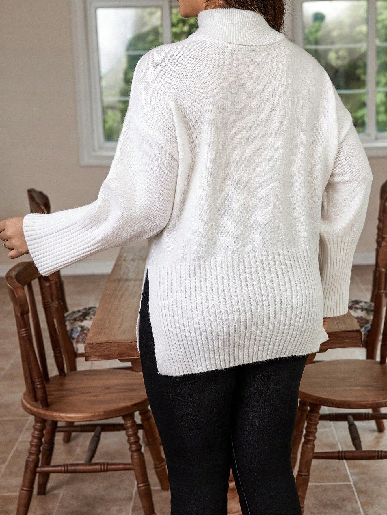 Blusa de frio feminina gola alta e manga longa Mirela. Plus Size