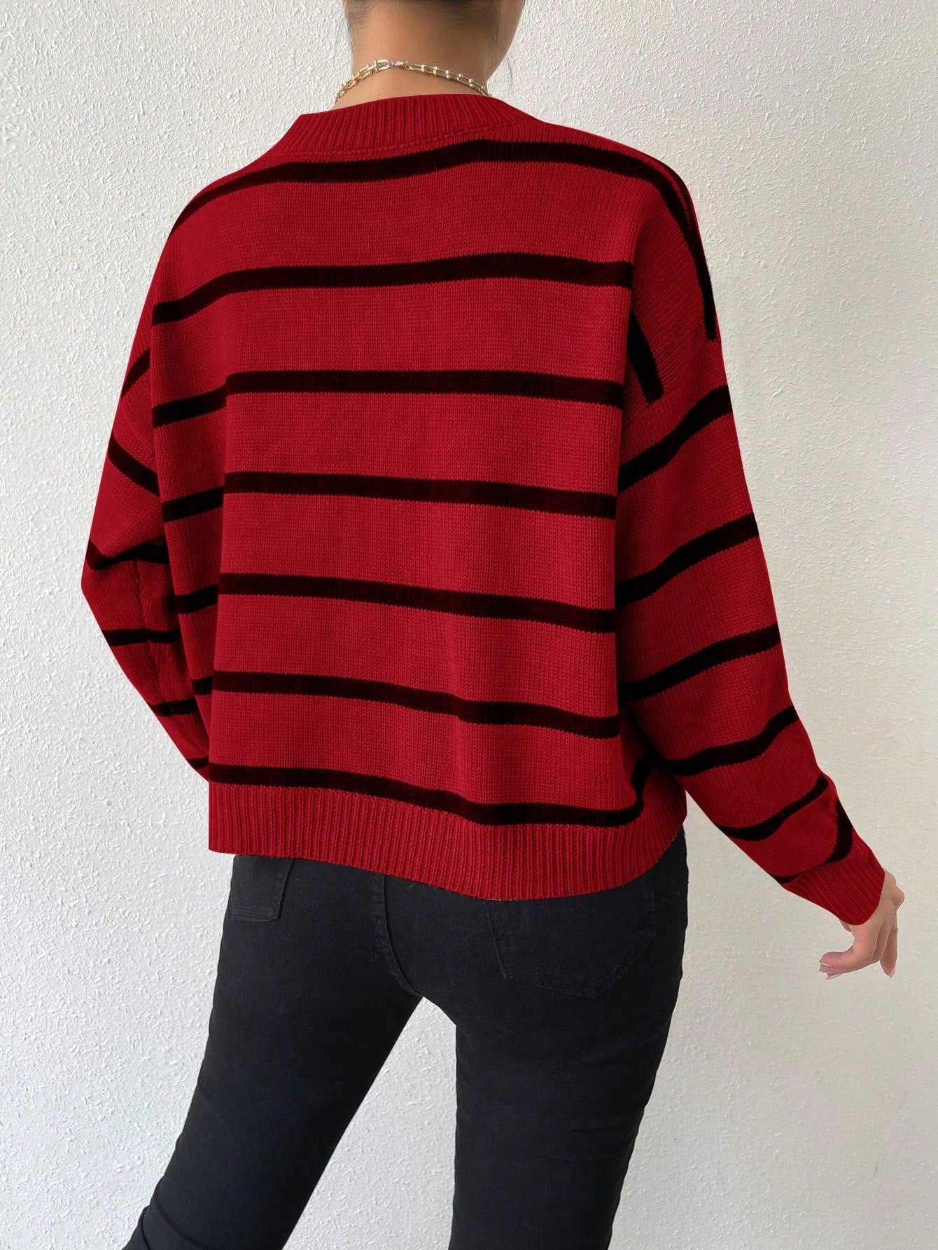 Suéter Feminino listrado gola redonda Lolla