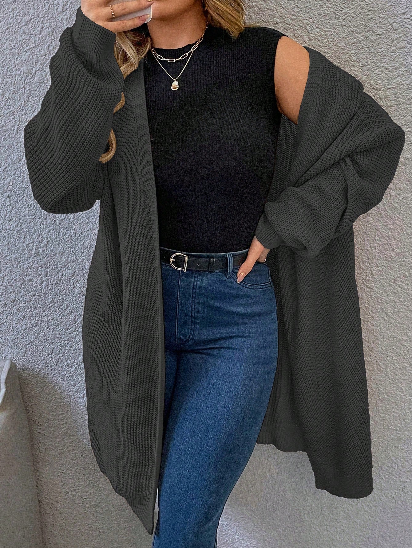 Cardigan em tricô Gabriela. Plus Size