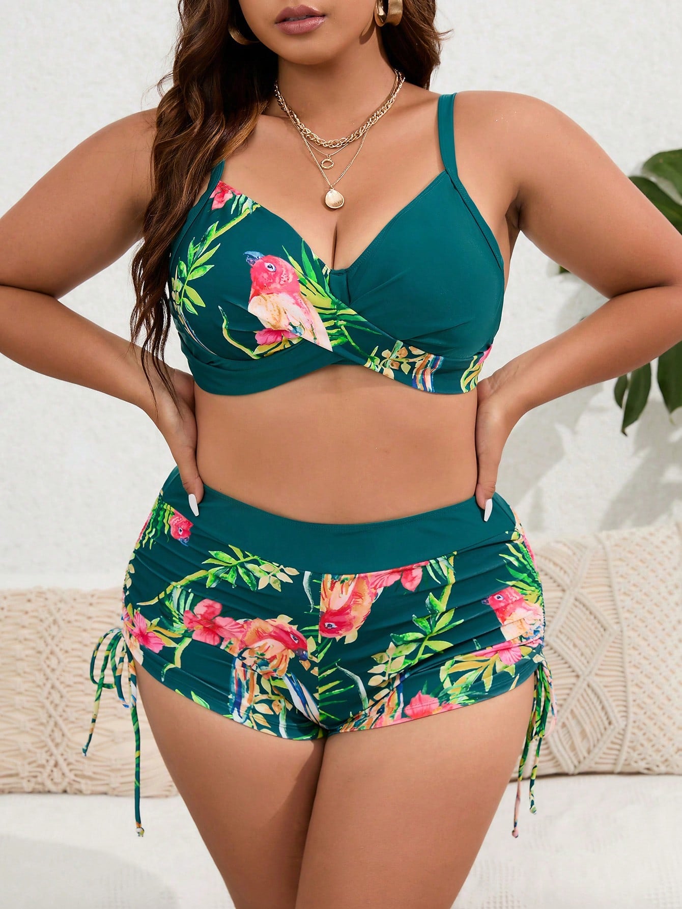 Biquini Feminino Estampado Cintura Alta Marie Plus Size