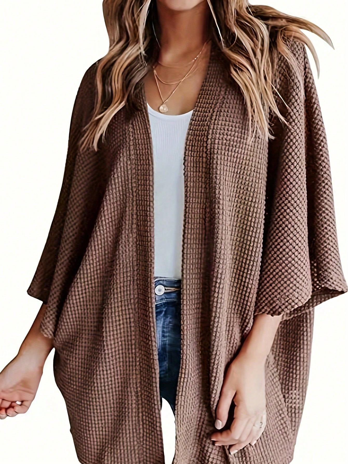 Cardigan Feminina Folgada com Mangas Morcego - Amelia. Plus Size