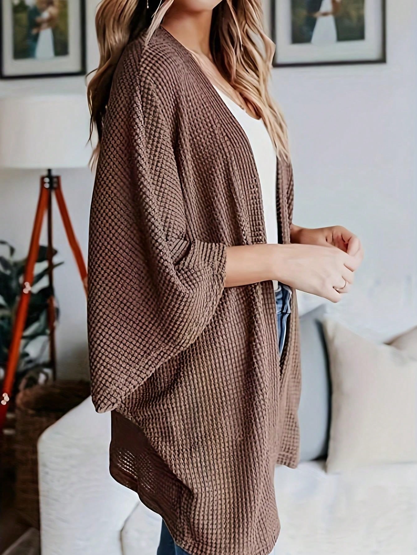 Cardigan Feminina Folgada com Mangas Morcego - Amelia. Plus Size