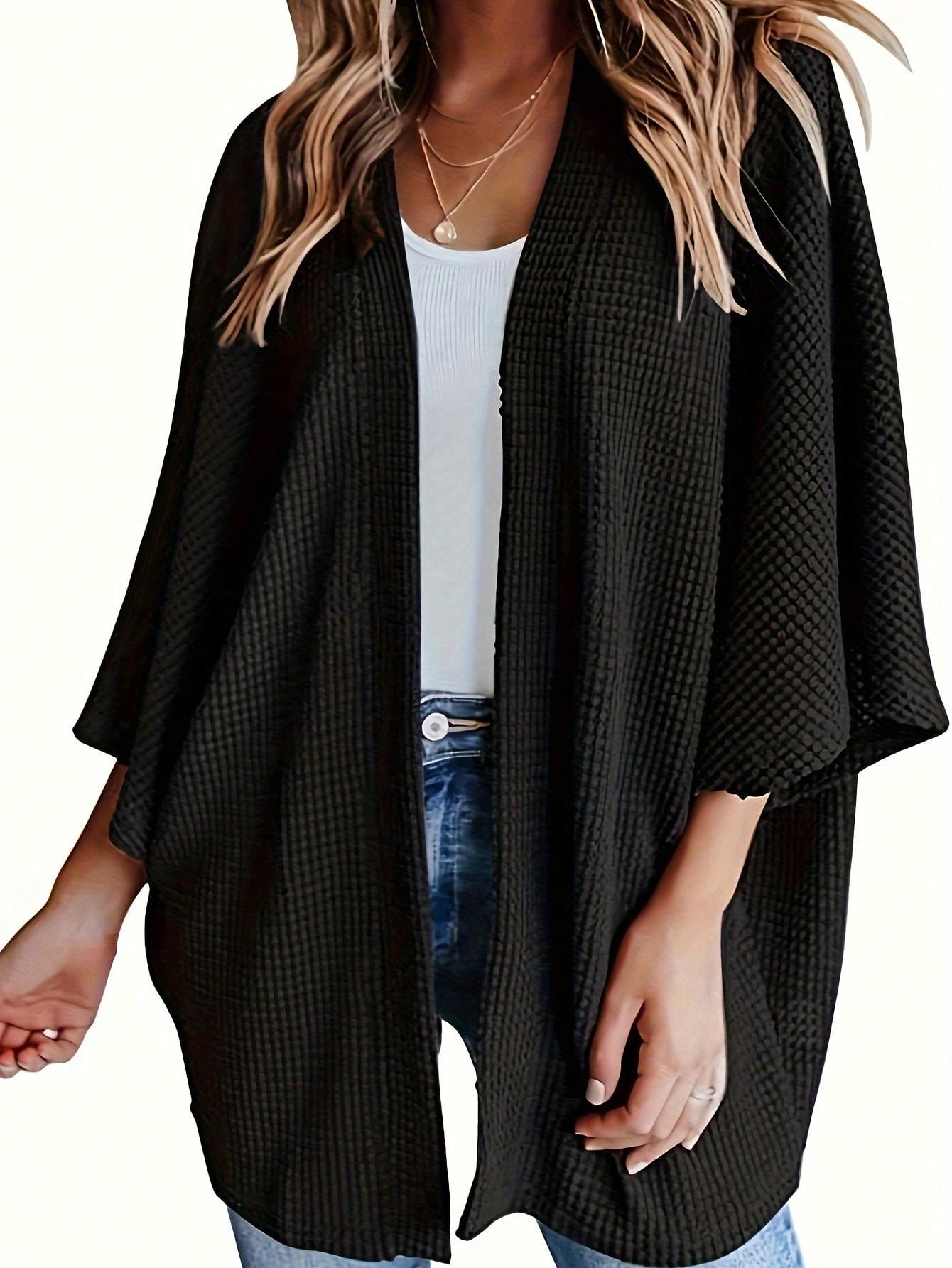 Cardigan Feminina Folgada com Mangas Morcego - Amelia. Plus Size