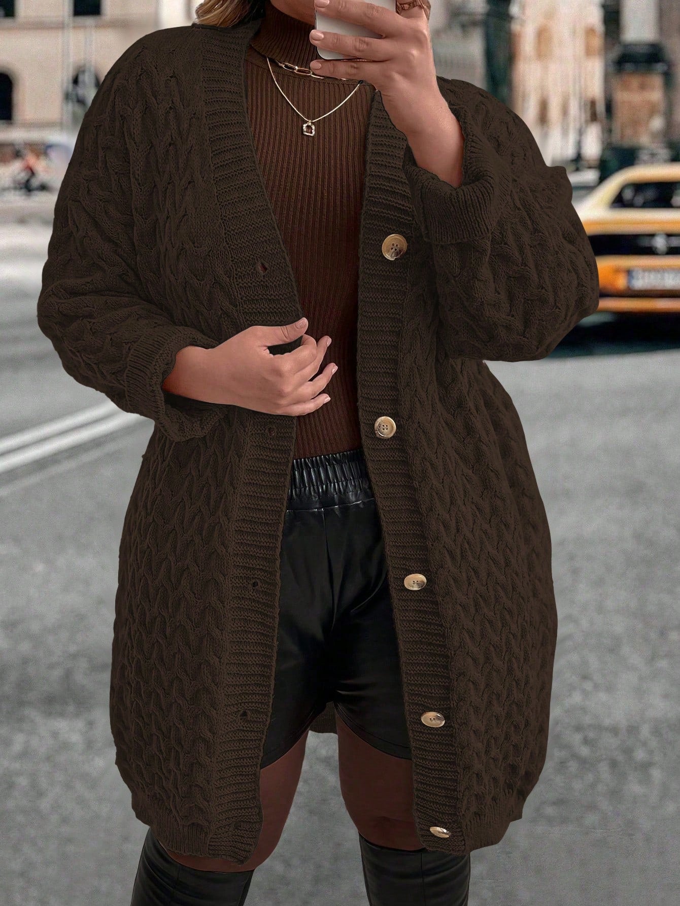 Casaco Feminino Manga bishop, Ombro caído Donatella. Plus Size