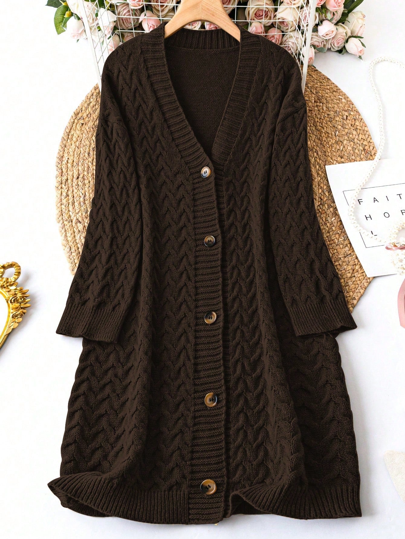 Casaco Feminino Manga bishop, Ombro caído Donatella. Plus Size