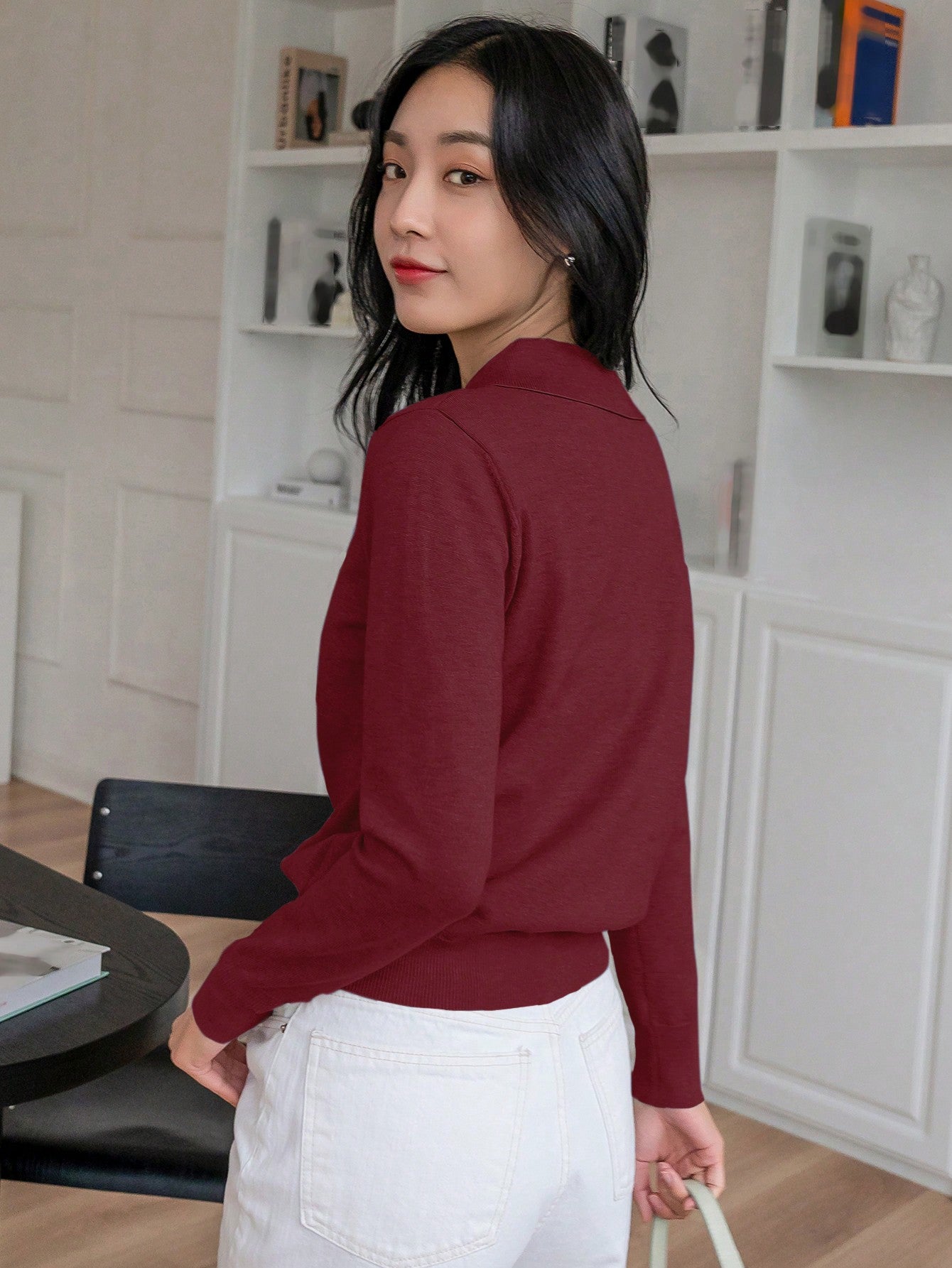 Suéter Feminino de Manga Longa Elegante - Dine