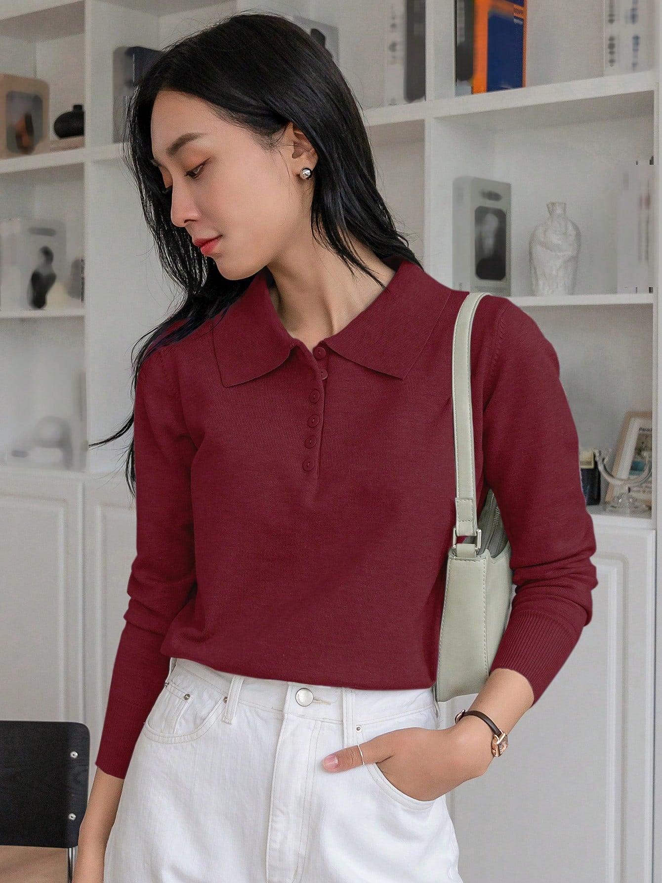 Suéter Feminino de Manga Longa Elegante - Dine