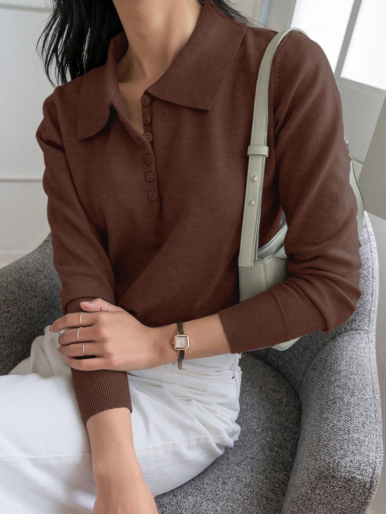 Suéter Feminino de Manga Longa Elegante - Dine