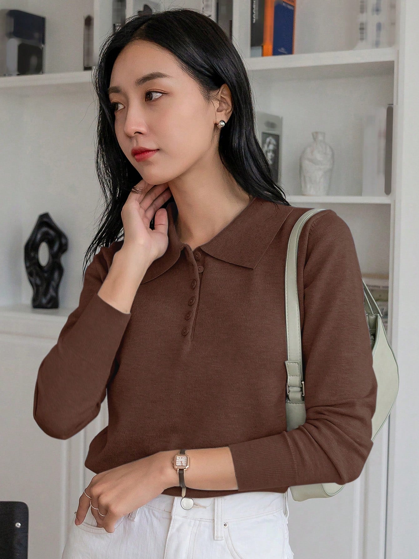 Suéter Feminino de Manga Longa Elegante - Dine