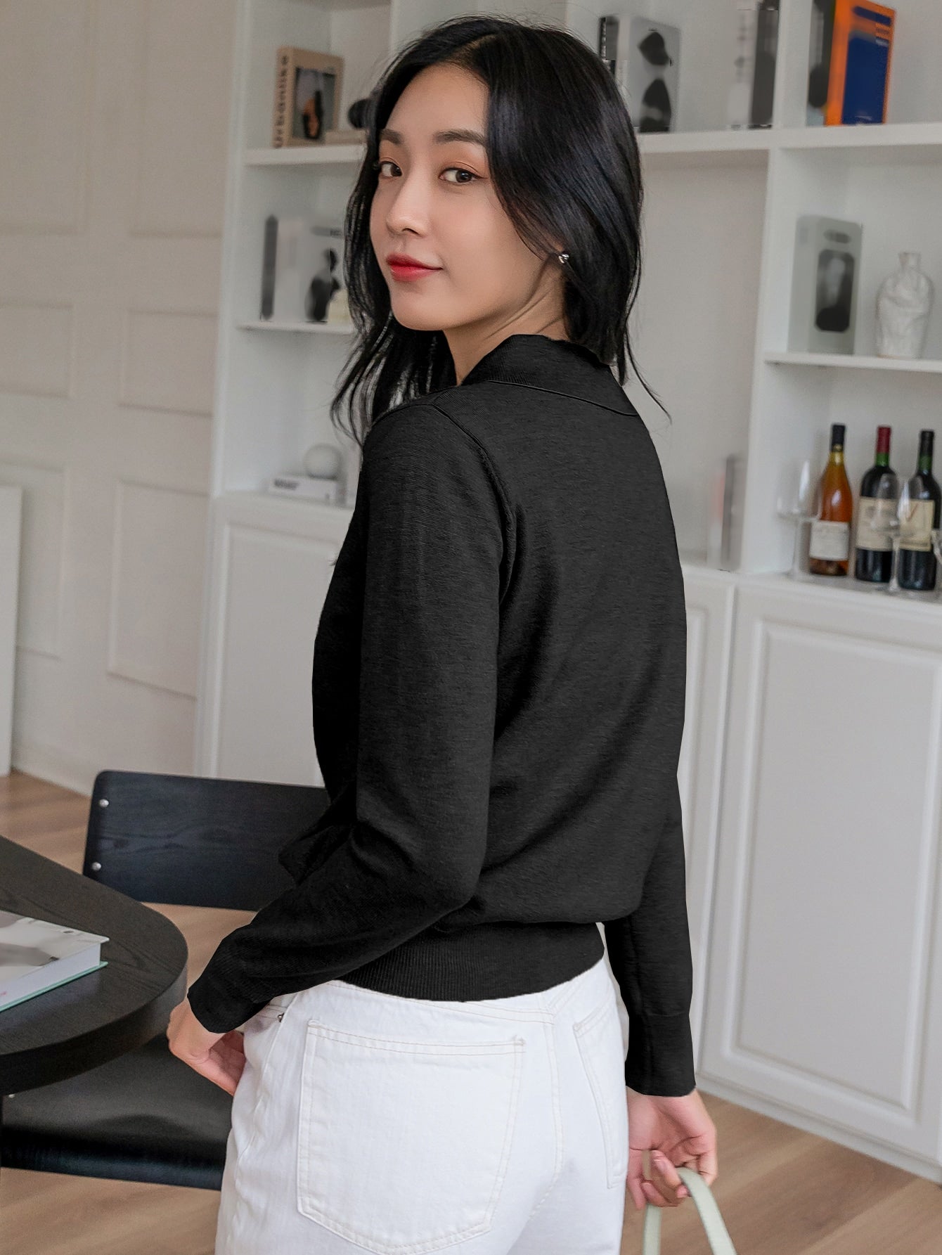 Suéter Feminino de Manga Longa Elegante - Dine