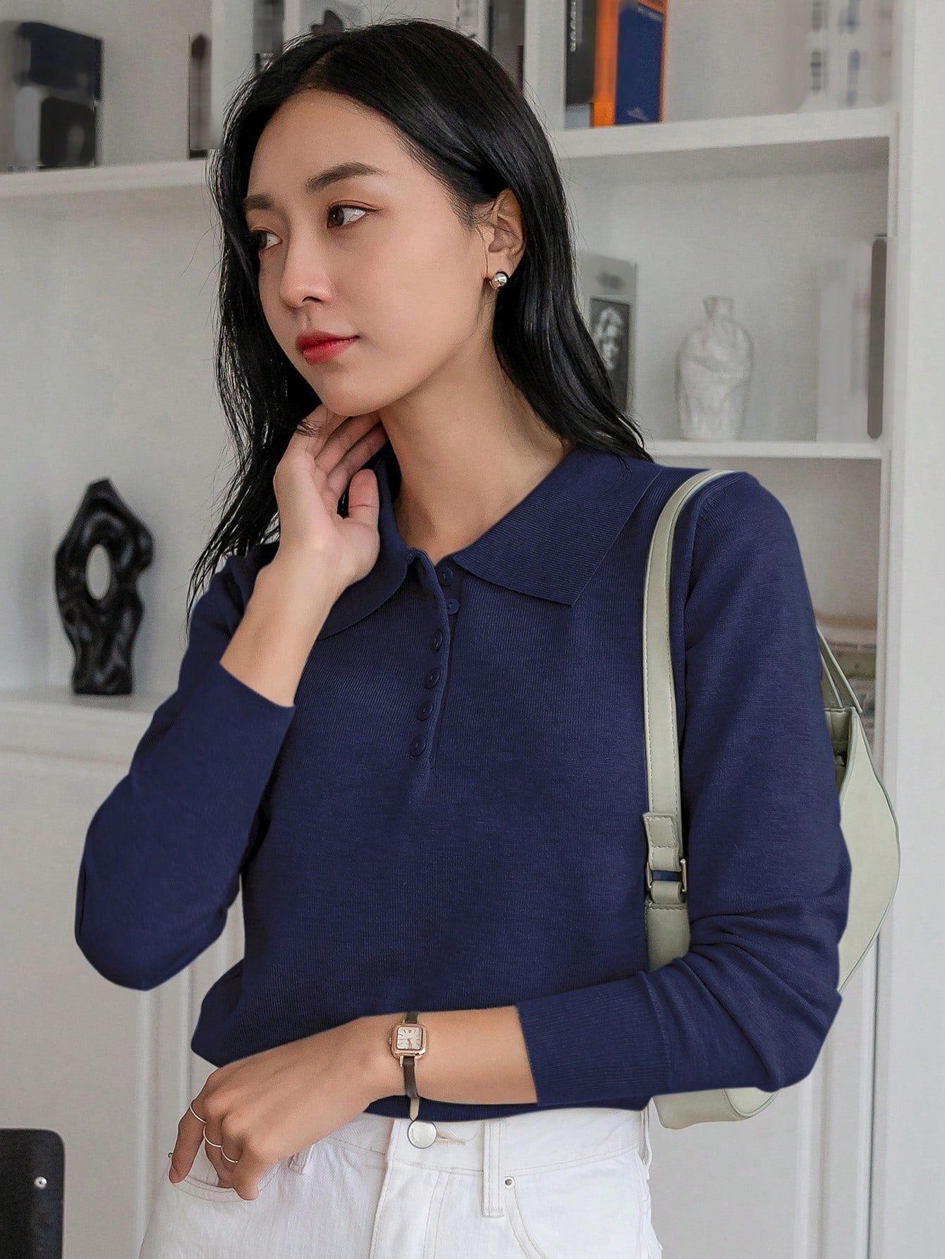 Suéter Feminino de Manga Longa Elegante - Dine