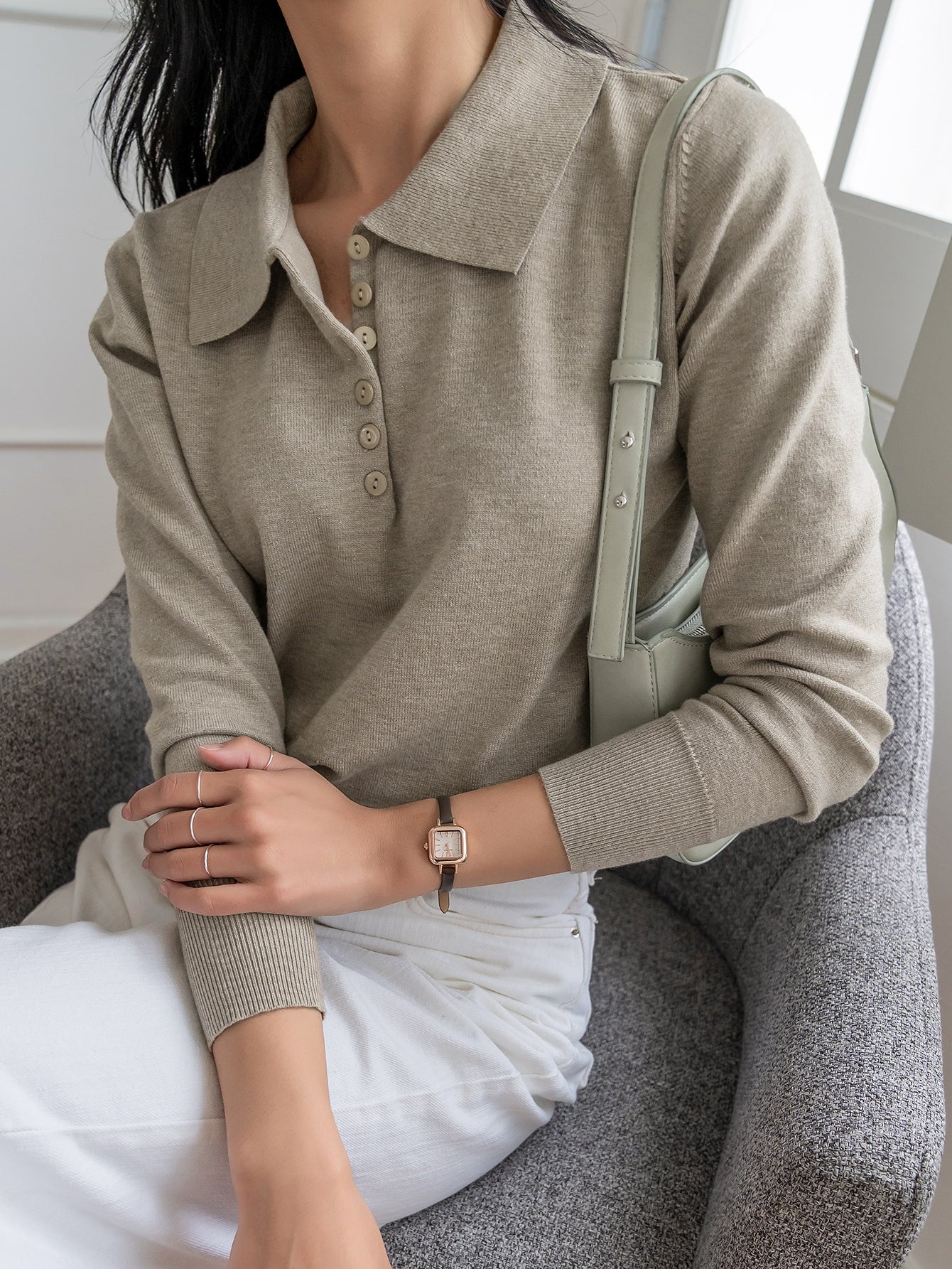 Suéter Feminino de Manga Longa Elegante - Dine
