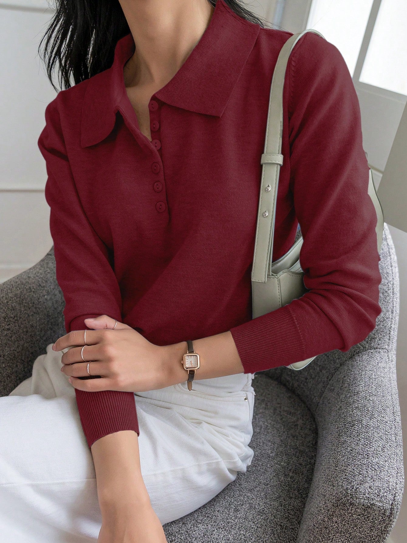 Suéter Feminino de Manga Longa Elegante - Dine