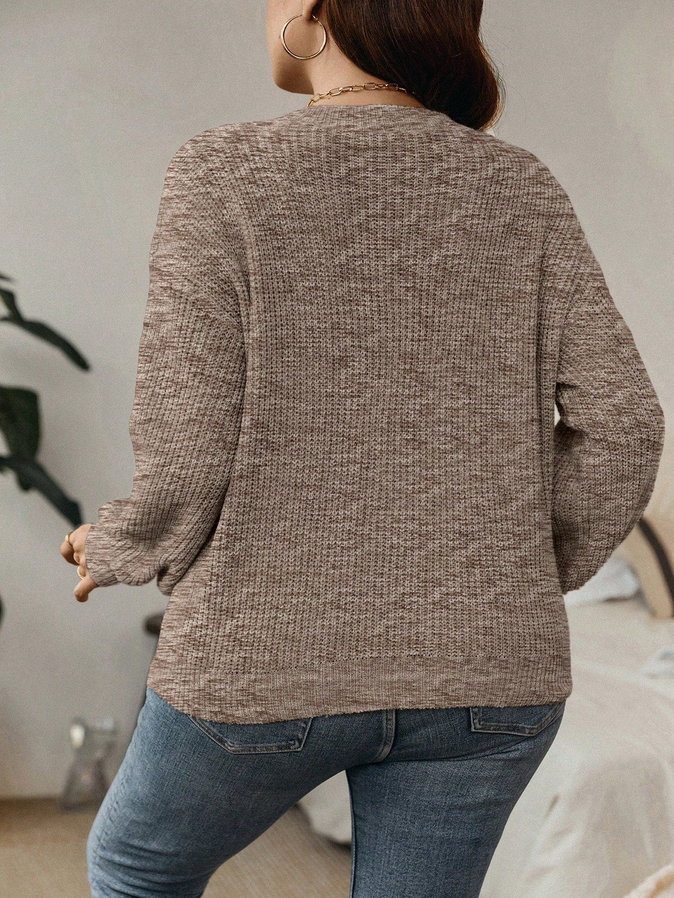 Suéter Feminino de Tricô Canelado - Lina. Plus Size