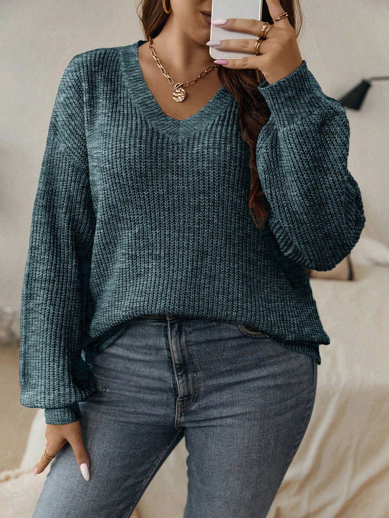Suéter Feminino de Tricô Canelado - Lina. Plus Size