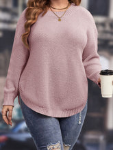 Suéter feminino bainha curvada manga comprida Paola. Plus Size