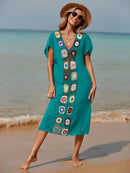 Saída De Praia Longa Com  Bordado Frontal Moana