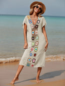 Saída De Praia Longa Com  Bordado Frontal Moana