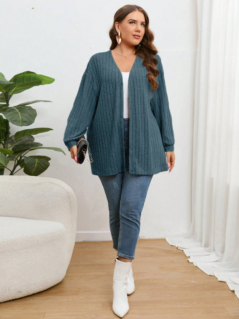 Cardigan Feminino Canelado Gardenia Plus Size