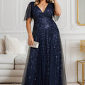 Vestido Feminino Malha Contraste, Lantejoula Contraste. Elegante Angelina. Plus Size