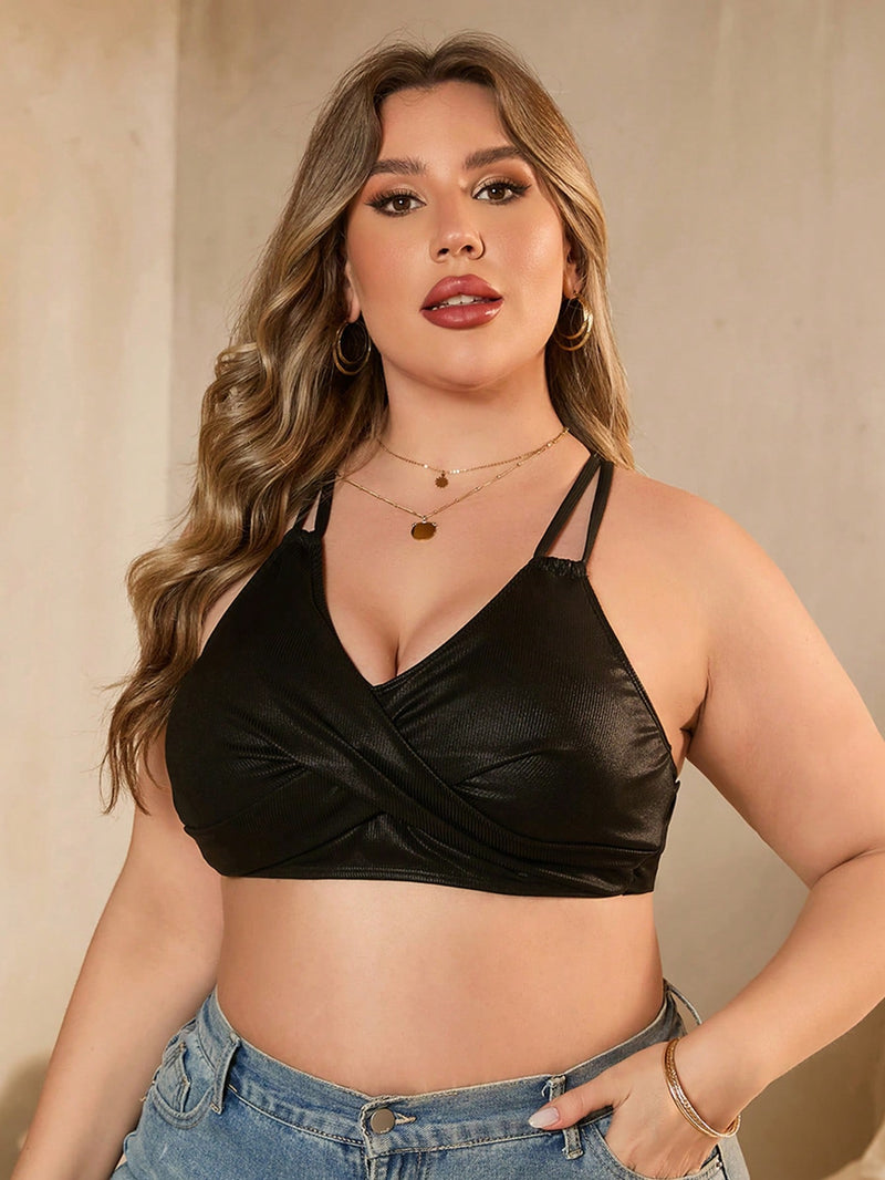 Monte Seu Biquini Top de Biquíni Feminino Com Decote Em V Trançado - Leylene. Plus Size