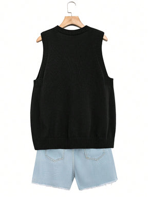 Colete Feminino gola V com bolso frontal Danielly. Plus Size