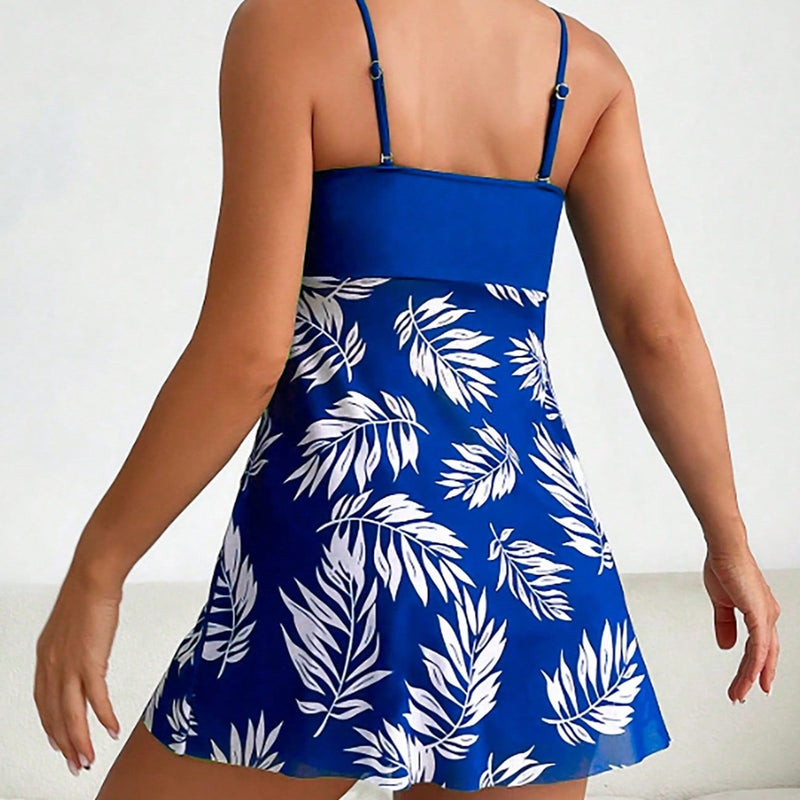 Tankini feminino alças finas estampado Génova