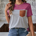 Blusa Feminina Listrada Com Bolso Frontal Daria