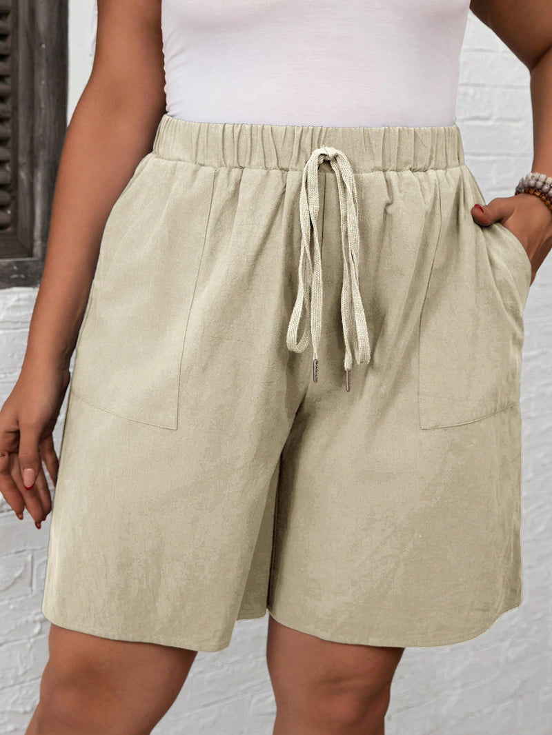 Short Simple Feminino Cintura Elástica Andreia.  Plus Size