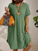 Vestido Feminino com Textura Leve e Manga Morcego - Eleonora. Plus Size