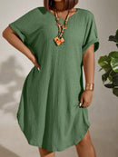 Vestido Feminino com Textura Leve e Manga Morcego - Eleonora. Plus Size