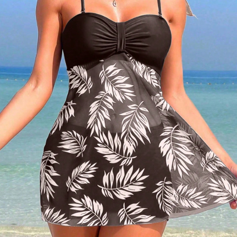 Tankini feminino alças finas estampado Génova