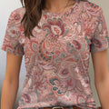 Blusa Feminina gola redonda com estampas diversas Lizmar. Plus Size