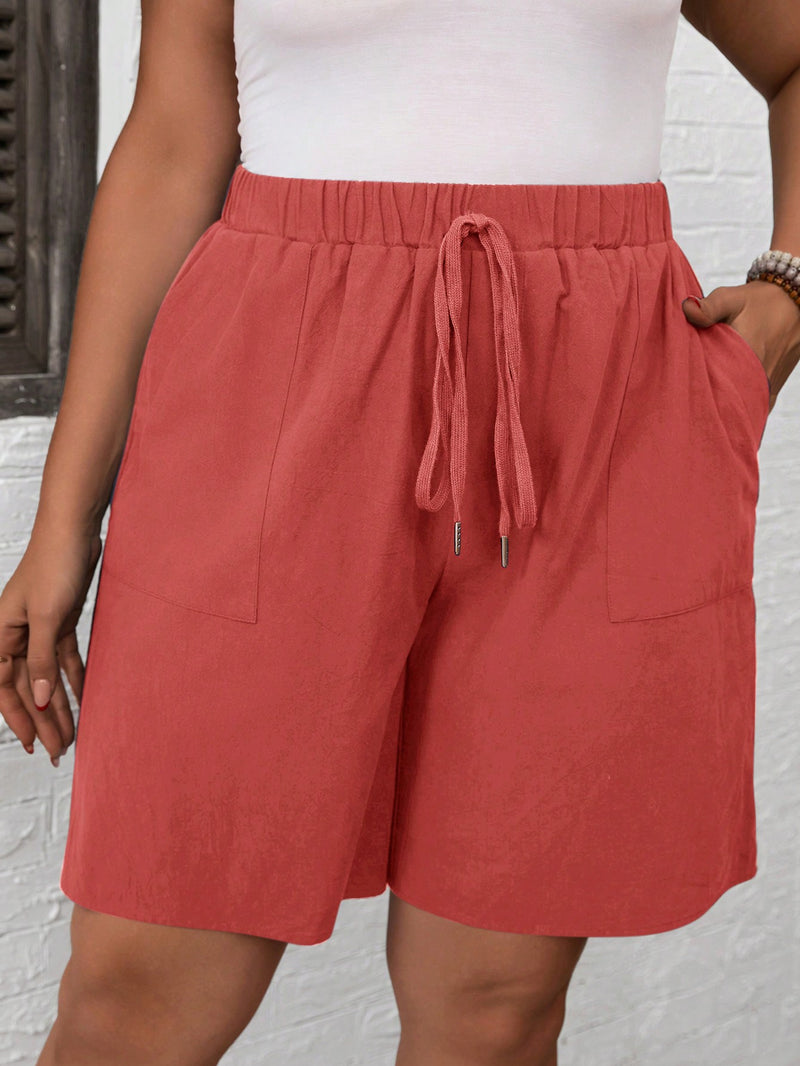 Short Simple Feminino Cintura Elástica Andreia.  Plus Size