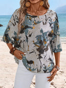 Blusa Feminina Estampada com Manga Soltinha - Yara