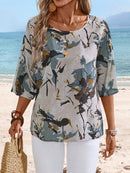 Blusa Feminina Estampada com Manga Soltinha - Yara