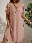 Vestido Feminino com Textura Leve e Manga Morcego - Eleonora. Plus Size