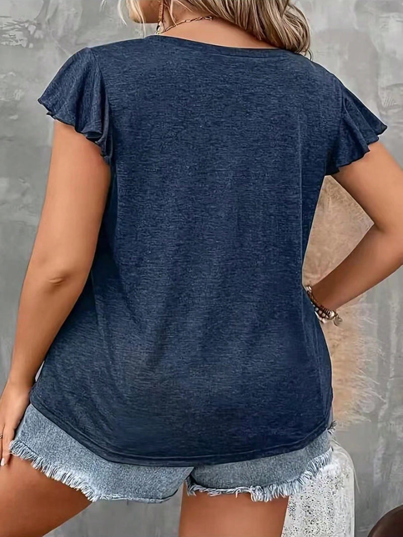 Blusa feminina solta e confortável gola V Clara