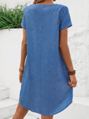 Vestido feminino de manga curta com estampa floral Nelly