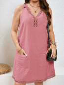 Vestido Feminino de Algodão com Bordado Vazado - Michele. Plus Size