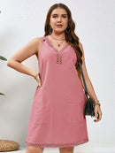 Vestido Feminino de Algodão com Bordado Vazado - Michele. Plus Size