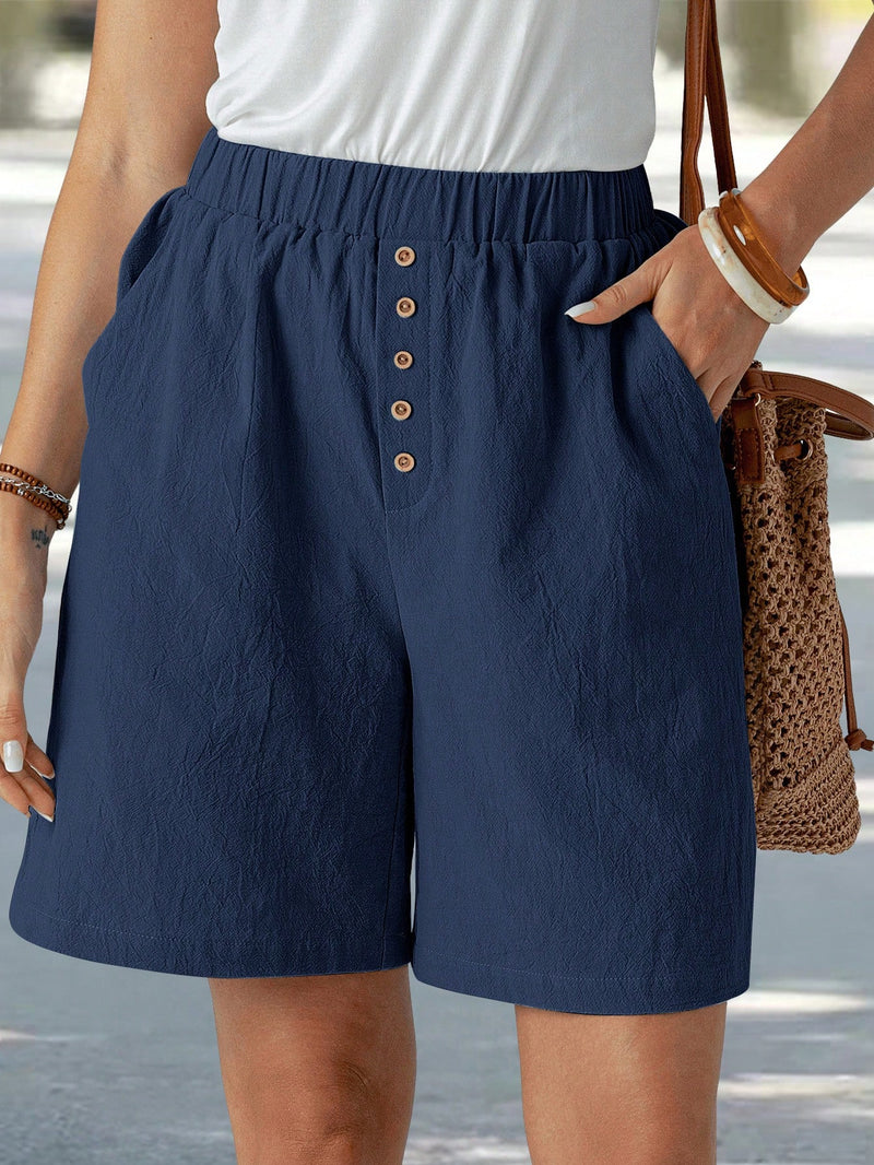 Short Feminino com Decoração de Botão Brenda