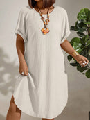 Vestido Feminino com Textura Leve e Manga Morcego - Eleonora. Plus Size