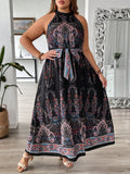 Vestido Feminino Longo Com Laço  Giovana Plus Size