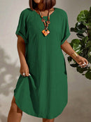 Vestido Feminino com Textura Leve e Manga Morcego - Eleonora. Plus Size