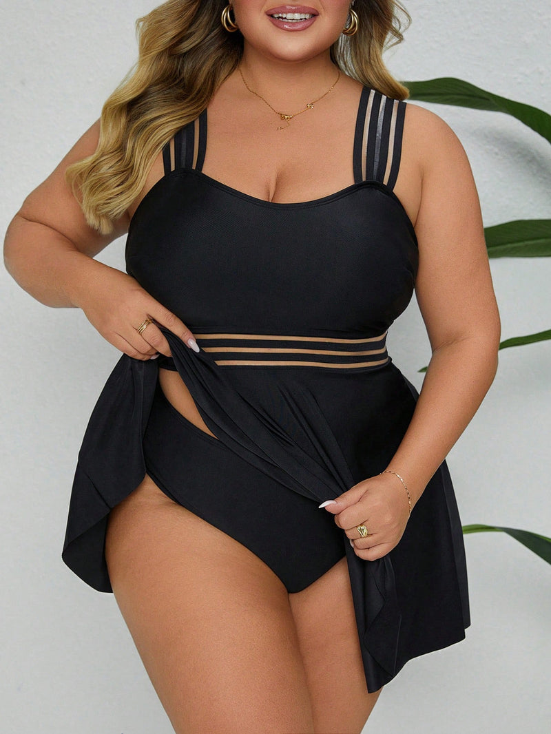 Tankini Feminino com Recortes Modernos - Valentina. Plus Size