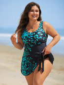 Maiô Tankini Feminino com Estampa Floral e Amarração Lateral - Flora. Plus Size