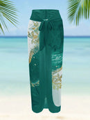 Maiô Feminino com Saída de Praia com Amarração e Estampa Elegante - Valentina. Plus Size