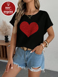 Blusa feminina de gola redonda com lantejoulas Alanna